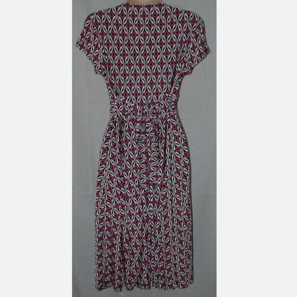 Colorful Sz Medium Maternity Stretchy Jersey Knit Empire Waist Midi Dress MIMI - Picture 3 of 4